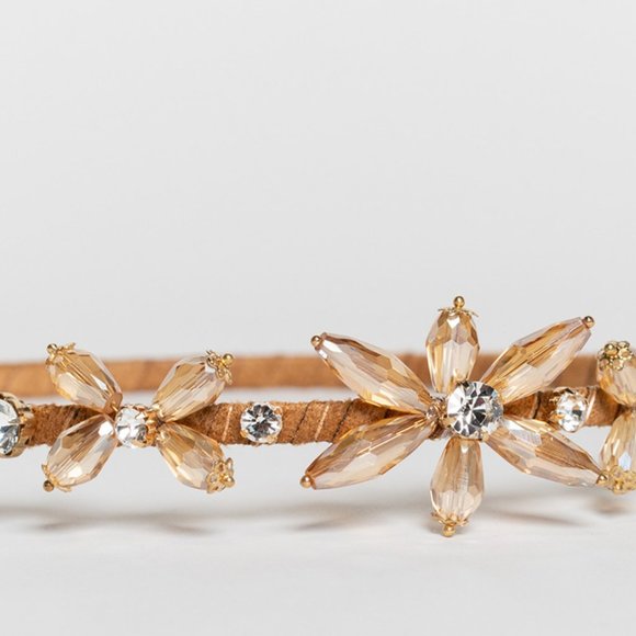 Stargazing Jeweled Lily Embellished Skinny Headband - Picture 2 of 6